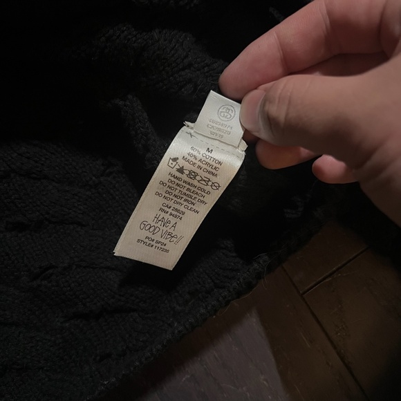 RARE Stussy Stüssy Open Knit Collared Sweater top black Men’s Size Medium HTF - Picture 8 of 10